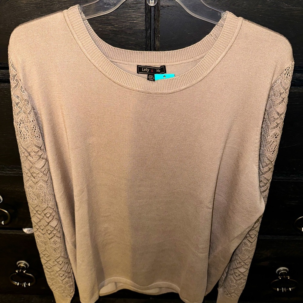 Lety and Me lace sleeve sweater. New with tags.